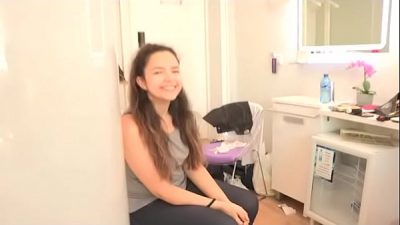 Fulfills her sexual fantasy of GETTING FUCKED BY SHEMALE !