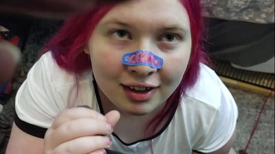 Redhair Catgirl BBW Tranny Gets Cumshot from BBC Shemale POV
