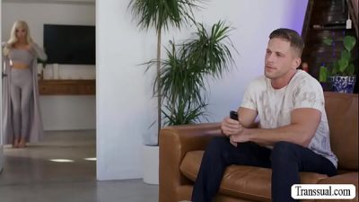 Shemale stepsis wants to suck and ride my big dick – free porn video