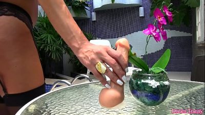 Horny Shemale Erika Lee Rides a Dildo Until She Cums