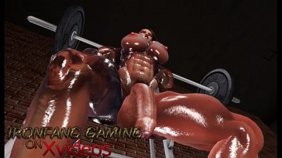 Big Buff Shemale in the Gym Makes Your Cock Hard
